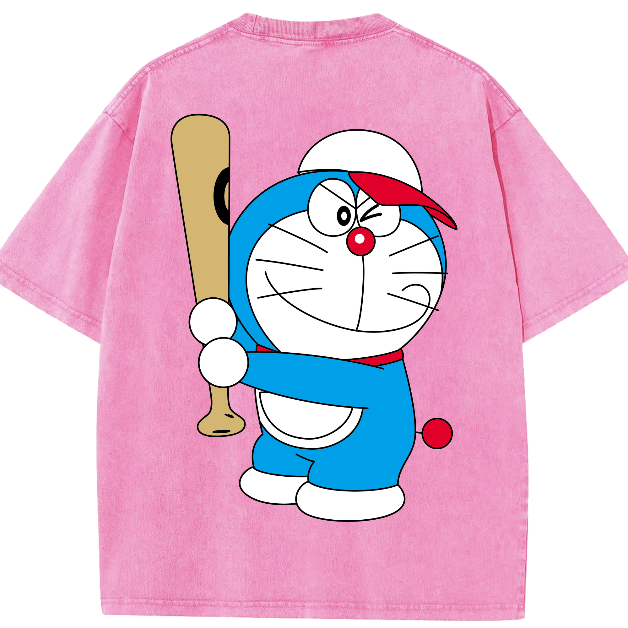 （画像用） ドラえもん Doraemon 綿100% ヴィンテージ風 半袖Tシャツ（背面プリント）